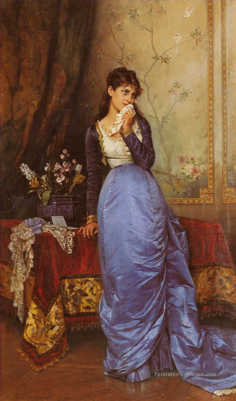 La Lettre femme Auguste Toulmouche Peintures à l'huile